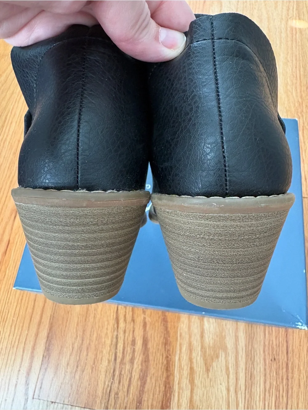 Women’s Black Faux Leather Cutout Ankle Boots- Universal Thread